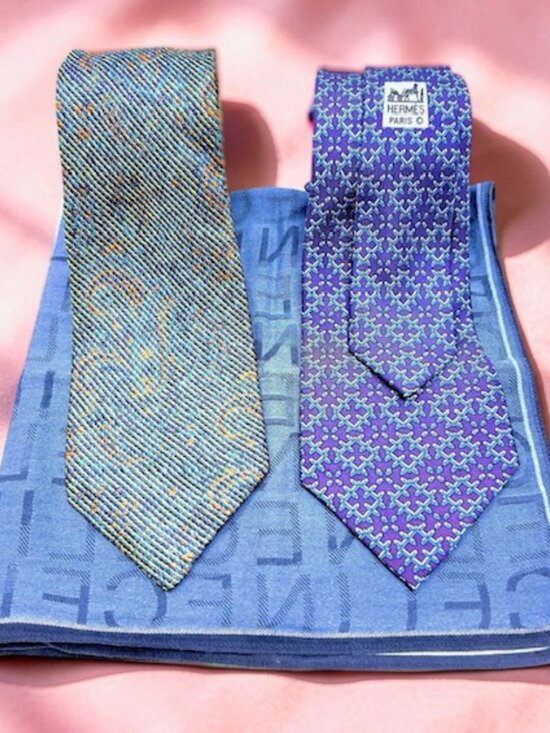 Hermes Other - Set: 2 Classic Neck-Ties SilkHERMES Paris & MISSONI  +1 Celine Handkerchief(71